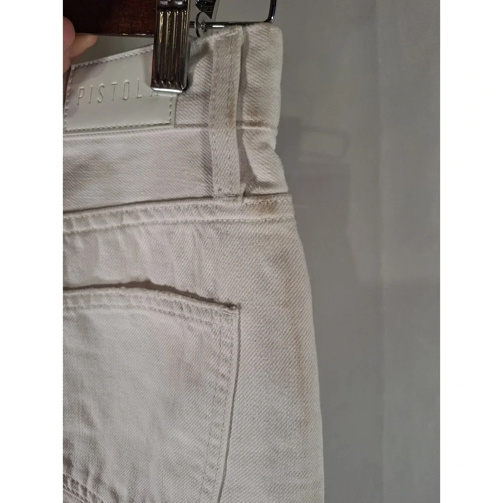 Pistola Alice White Denim Midi Skirt Raw Hem Front Slit Women's Size 26‎